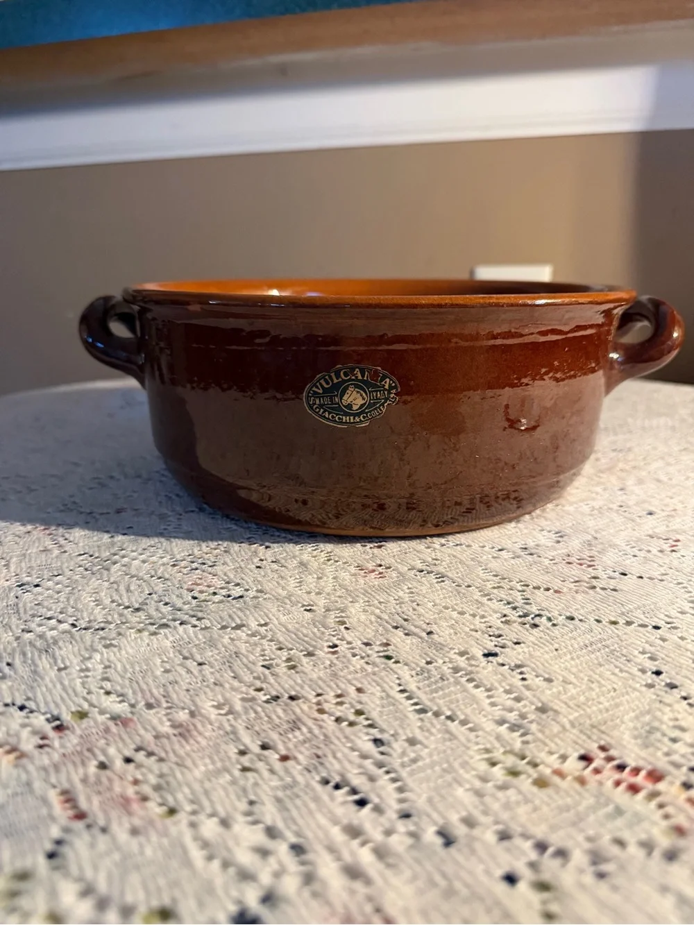 Italian Glazed Terracotta Serving Bowl